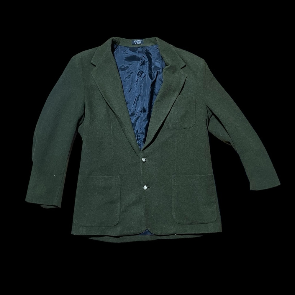 Vintage Perry Ellis Green Wool Blend Jacket
